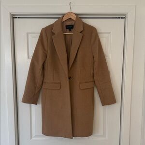 Anne Taylor Camel Single-Button Trench Coat